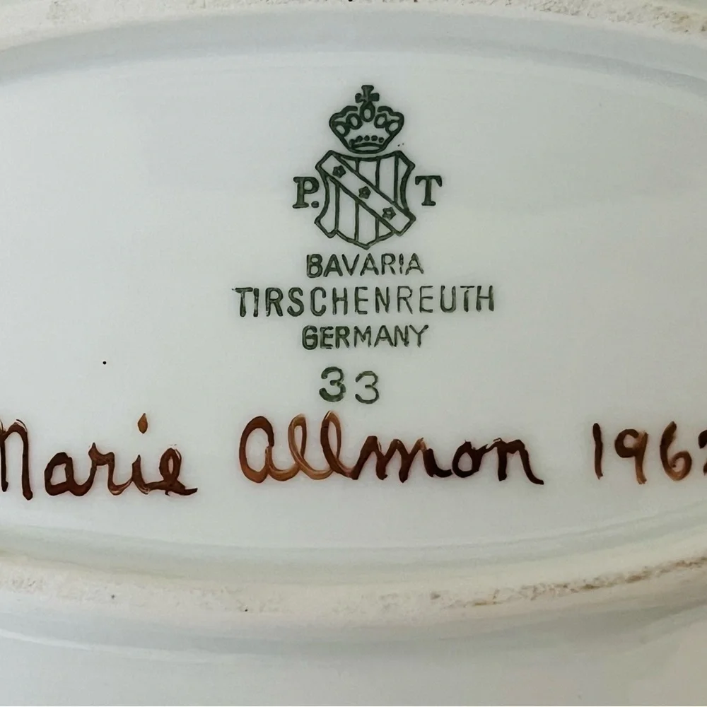 Antique Tirschenreuth Germany 1962 Hand Painted Tray